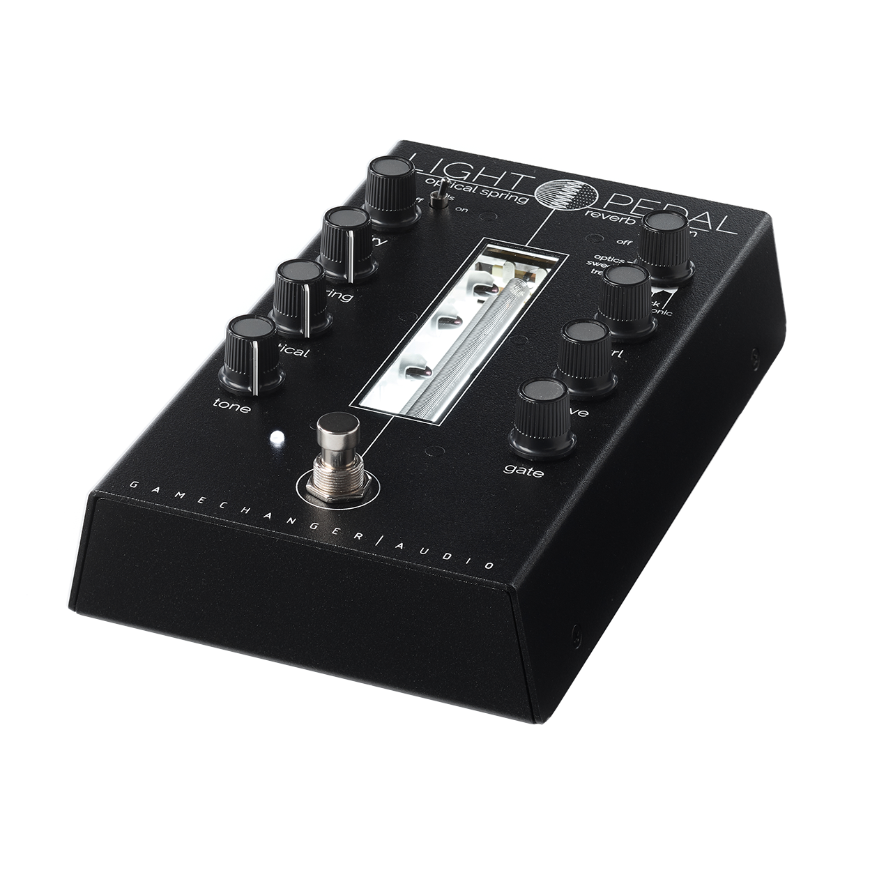 Gamechanger Audio LIGHT Pedal — illuminated spring tank detail