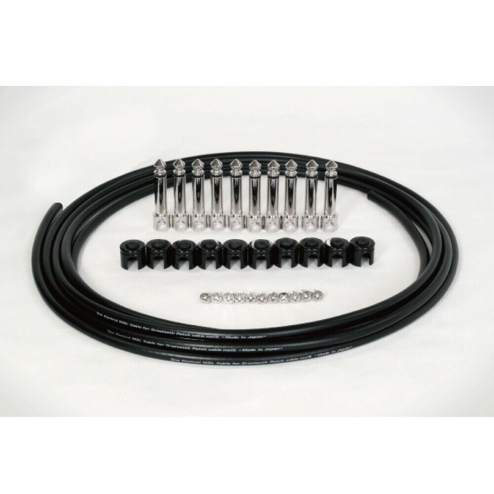 One Control CrocTeeth solderless patch cable kit — black cable, ten plugs