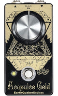 EarthQuaker Devices Acapulco Gold V2 distortion pedal — black enclosure with gold artwork, top view