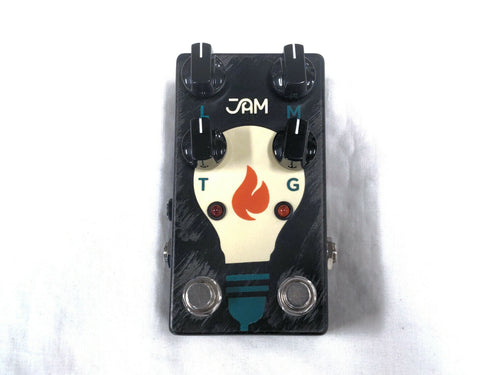 JAM Pedals Lucydreamer Bass dark overdrive pedal with lightbulb and flame graphic