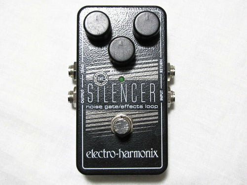 Electro-Harmonix Silencer noise gate pedal top view of controls