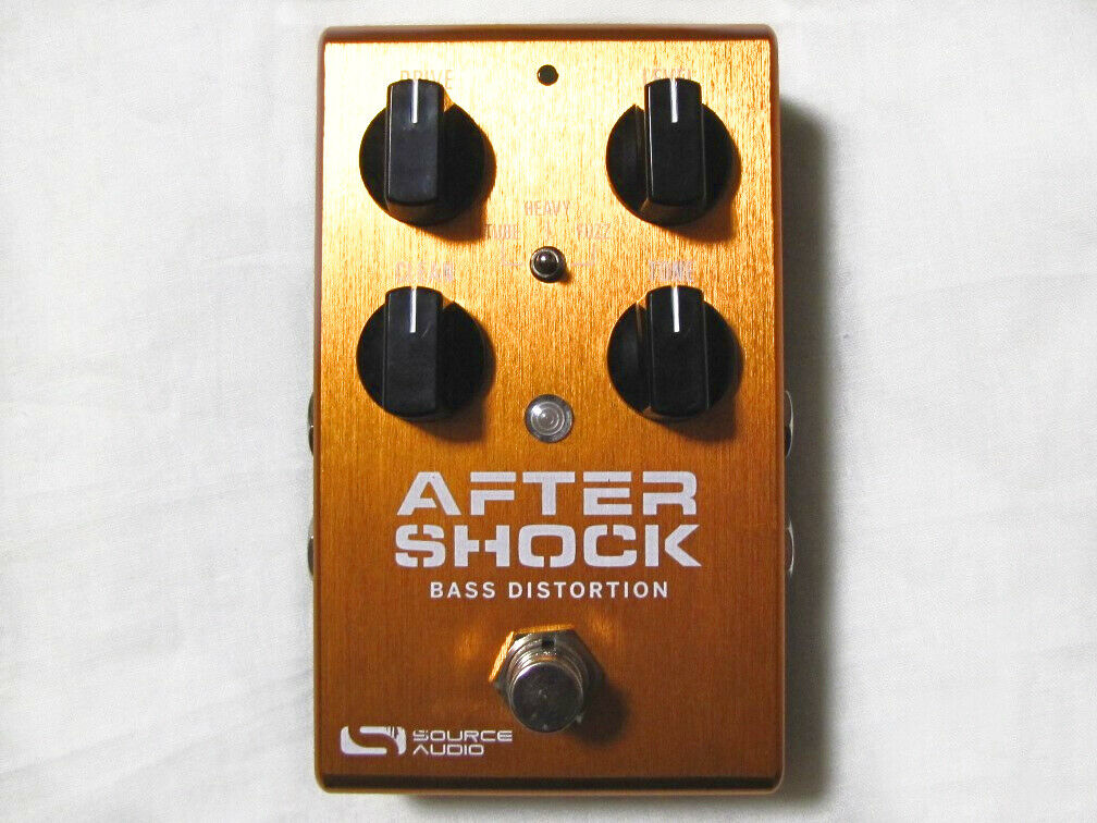Source Audio SA246 Aftershock bass distortion pedal — orange anodized enclosure