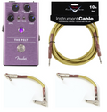 Fender The Pelt fuzz guitar pedal in purple with included cables