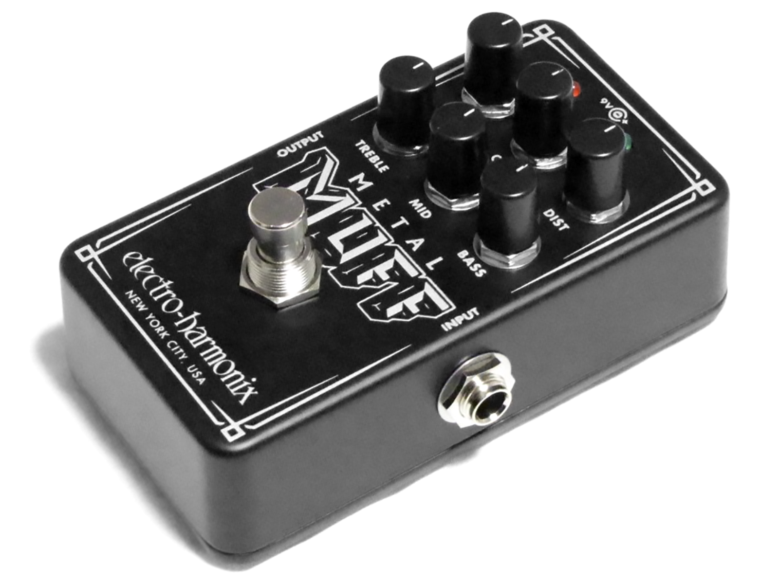 Electro-Harmonix Nano Metal Muff distortion pedal, black, detail view