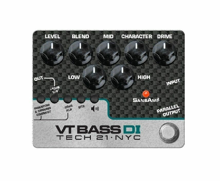 Tech 21 SansAmp VT Bass DI bass driver pedal, control panel view