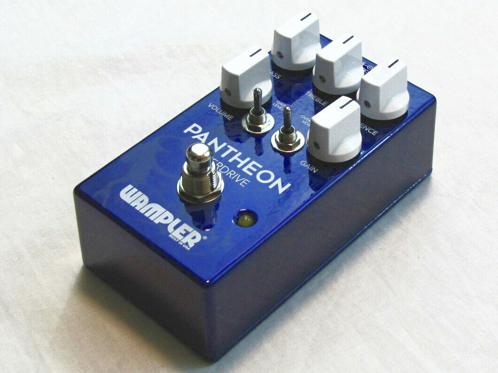 Wampler Pantheon Overdrive pedal — side view showing top-mounted jacks