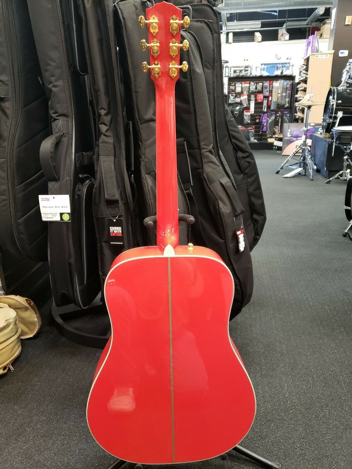 Fender Paramount PM-1E FSR acoustic-electric guitar — neck heel and binding