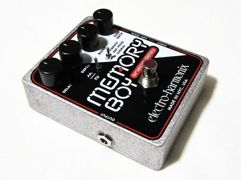 Electro-Harmonix Memory Boy analog delay pedal - side detail view