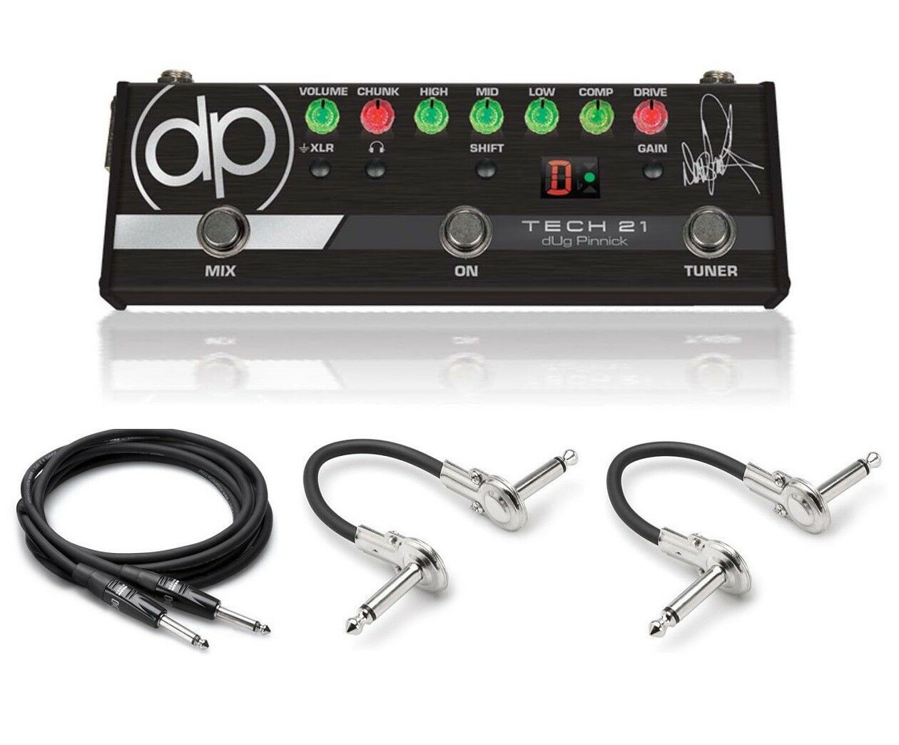 Tech 21 DP-3X dUg Pinnick signature bass distortion pedal — black, with included cables