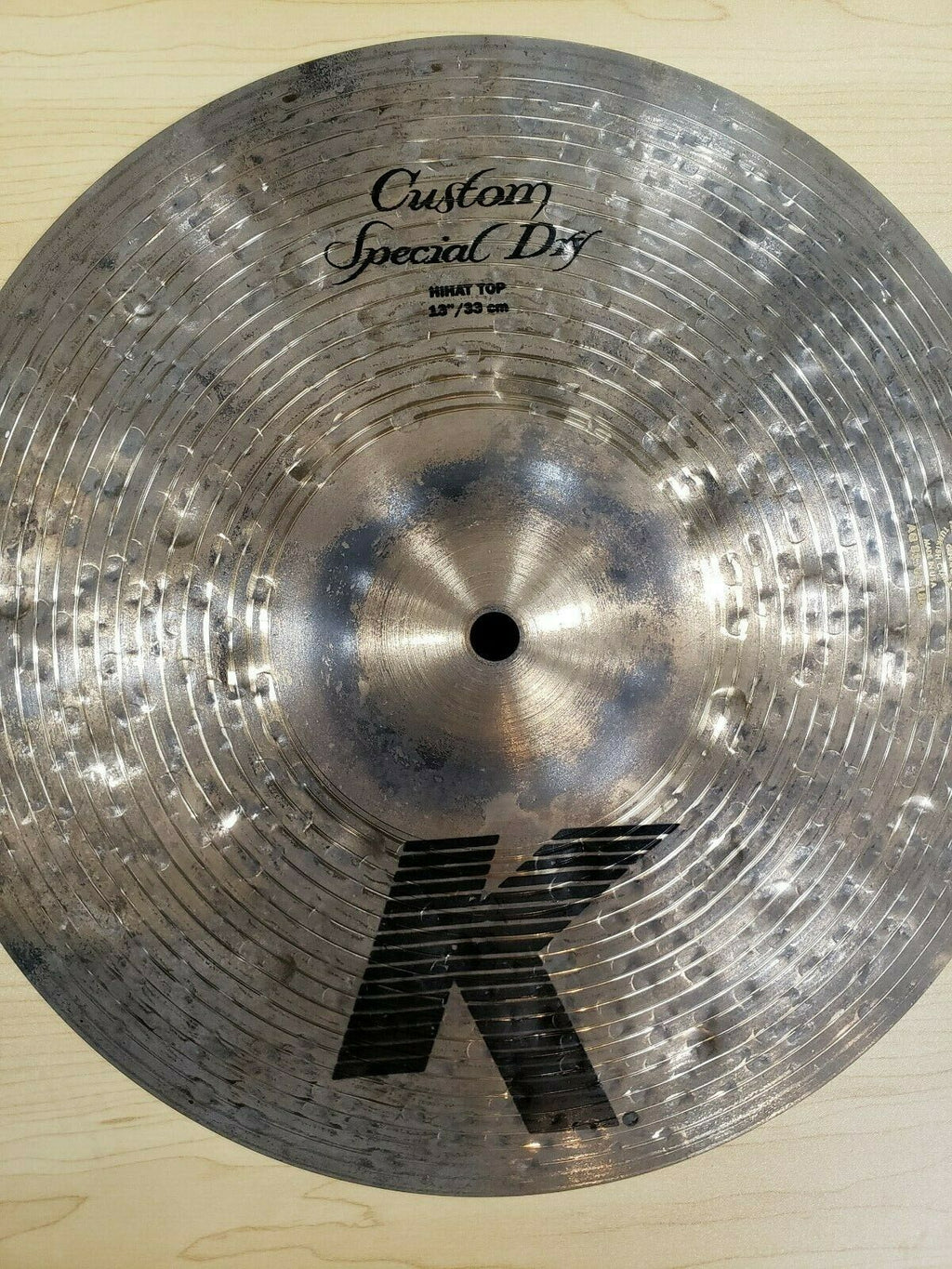 Zildjian K Custom Special Dry hi hat cymbal hammering detail