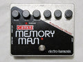 Electro-Harmonix Deluxe Memory Man analog delay pedal — top view, silver and black