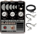 Death By Audio Reverberation Machine reverb pedal — black, with Hosa cables