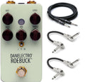 Danelectro Roebuck Distortion pedal - mint green enclosure with bundled cables