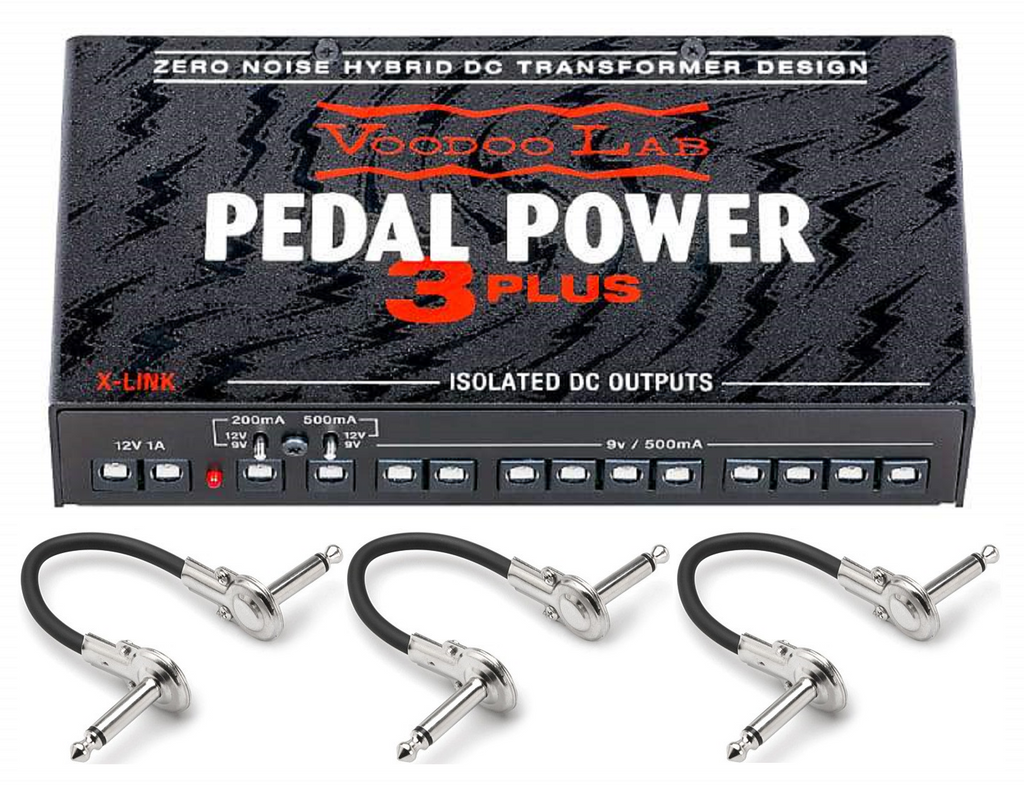Voodoo Lab Pedal Power 3 Plus isolated power supply in black — top view with 12 DC outputs