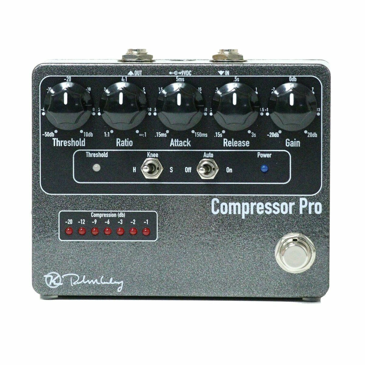 New Keeley Compressor Pro studio compression guitar pedal, top view