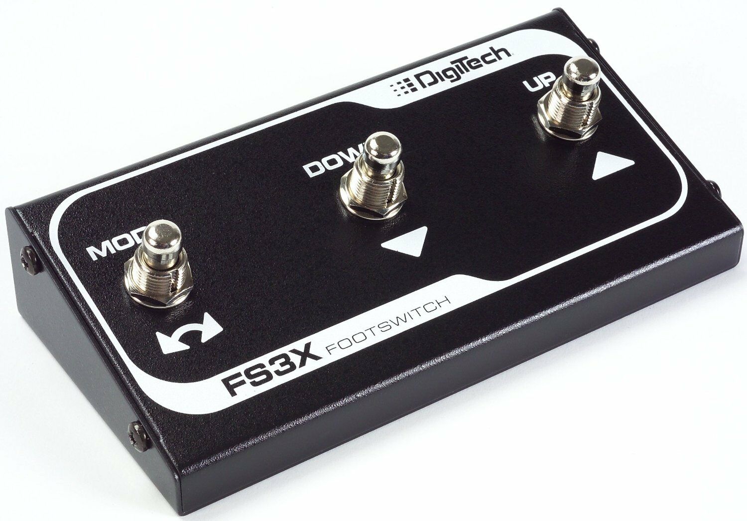 DigiTech FS3X black 3-button footswitch guitar pedal angled view