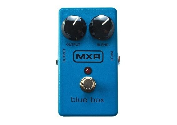 MXR M103 Blue Box Fuzz Octave Pedal — blue enclosure with output and blend controls