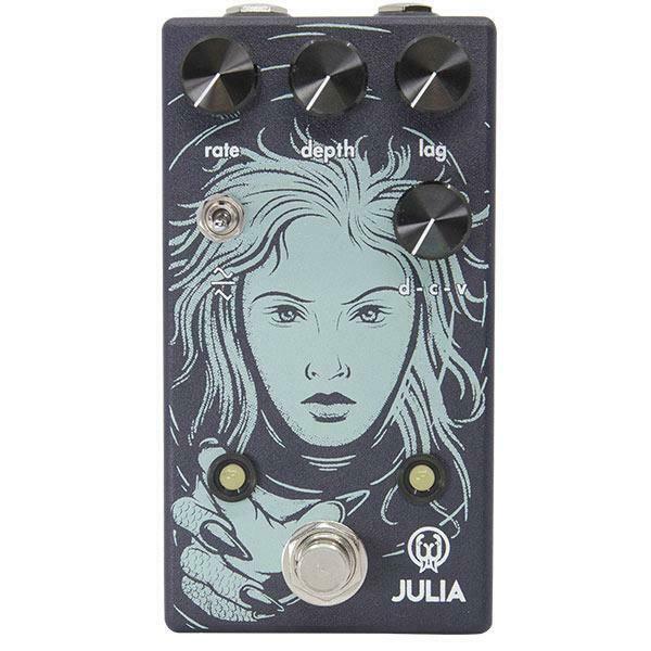 Walrus Audio Julia V2 chorus vibrato pedal, purple enclosure with surf green art, front