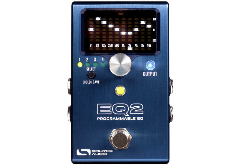 Source Audio EQ2 programmable EQ pedal - blue enclosure with LED graphic EQ display