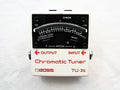 Boss TU-3S chromatic tuner pedal — front view, white enclosure with display