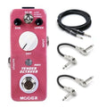 Mooer Tender Octaver MKII octave pedal — red enclosure with included cables