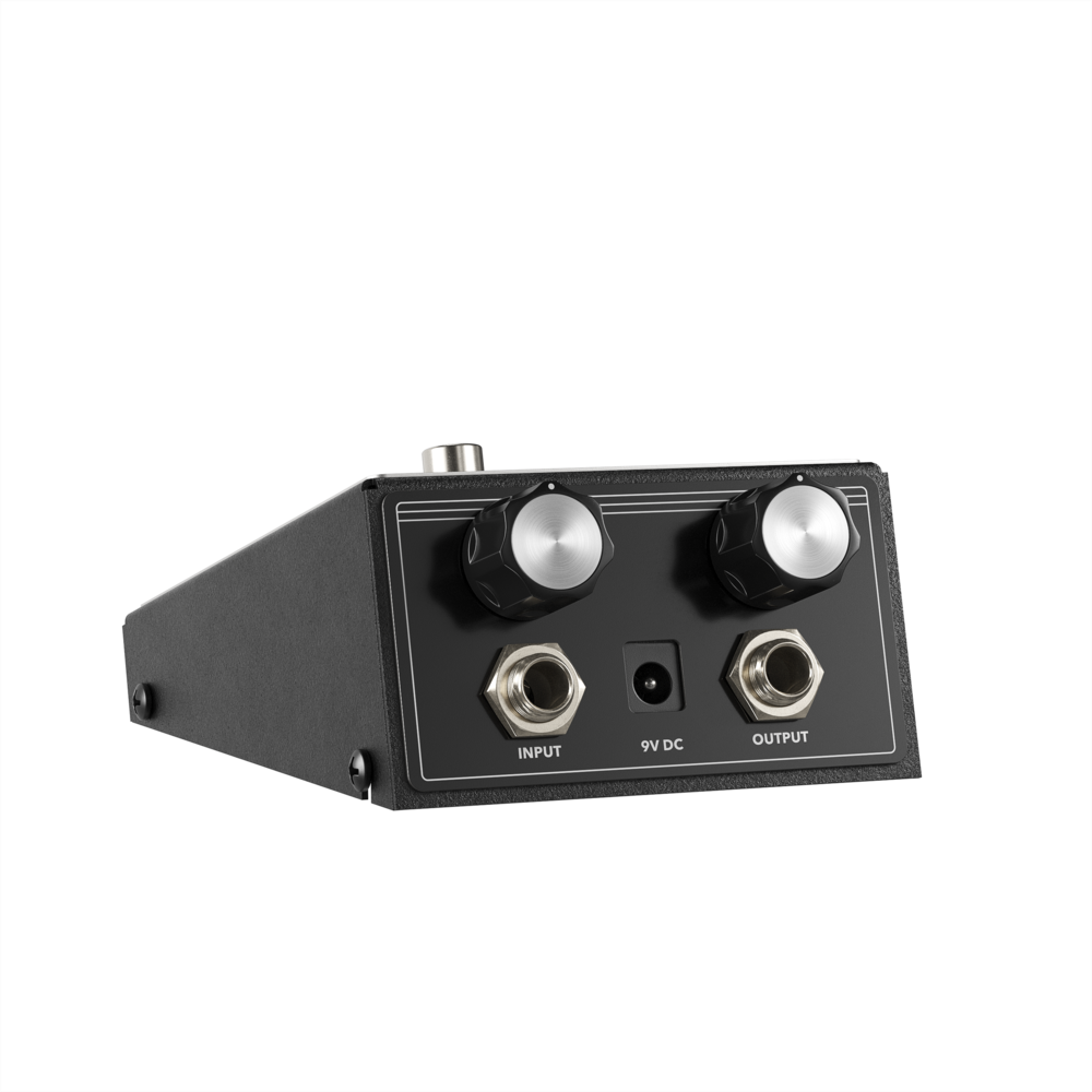 JHS Smiley fuzz pedal, angled side view