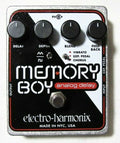 Electro-Harmonix Memory Boy analog delay pedal - black and white top panel