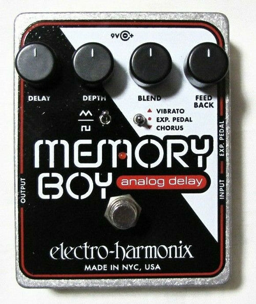 Electro-Harmonix Memory Boy analog delay pedal - black and white top panel