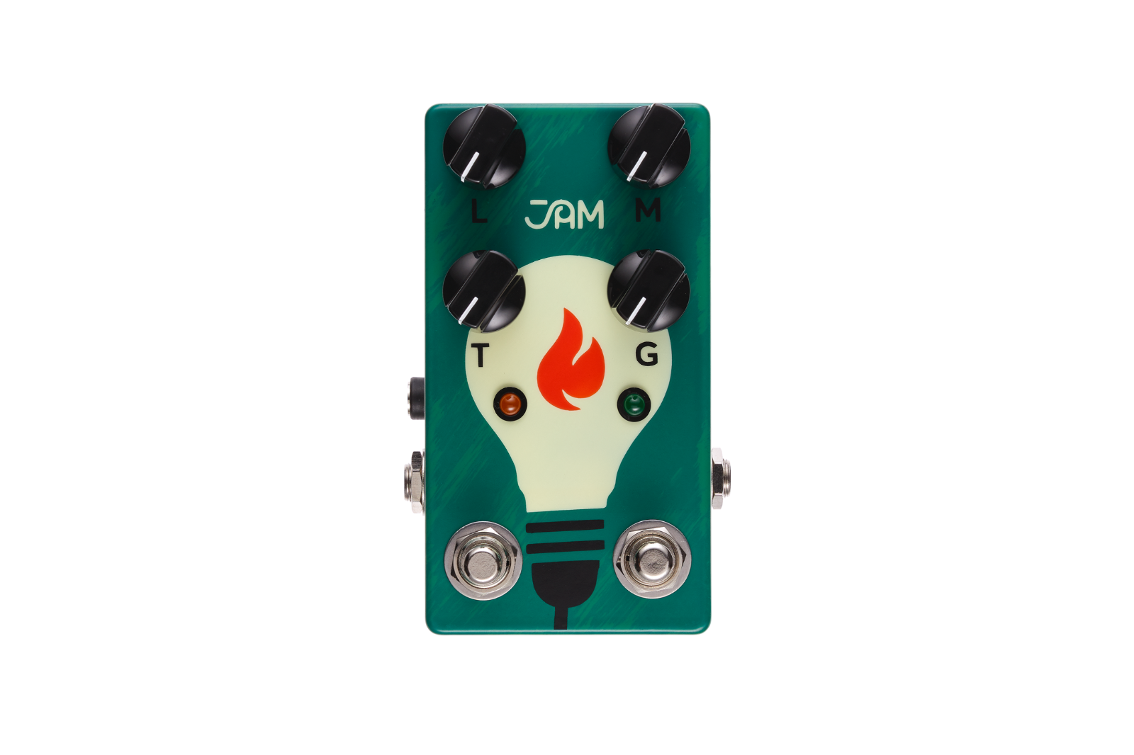 JAM Pedals Lucydreamer overdrive pedal — green enclosure, front view