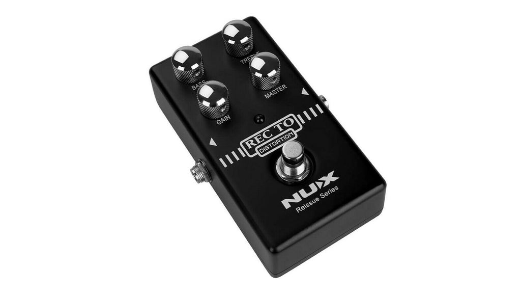 NUX Recto Distortion pedal — angled view of black enclosure