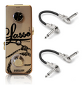 Outlaw Effects Lasso Looper guitar pedal — gold mini looper with two included Hosa patch cables