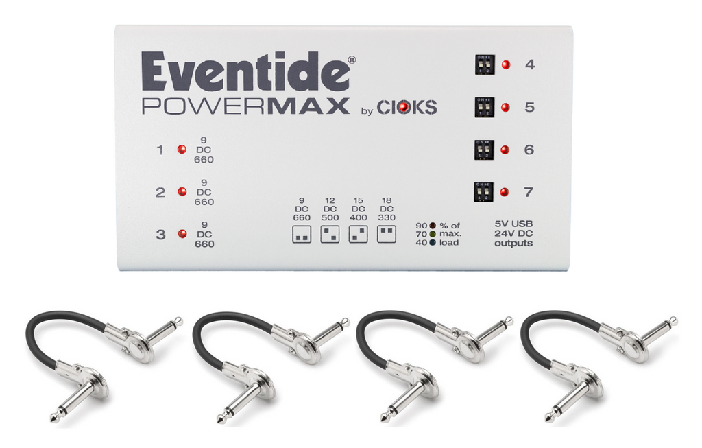 Eventide PowerMax MKII isolated power supply in white with included patch cables