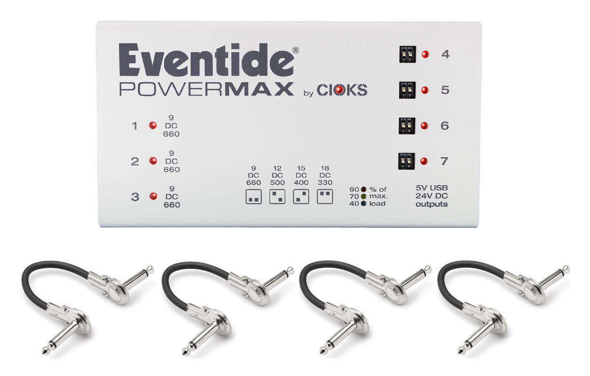 Eventide PowerMax MKII isolated power supply in white with included patch cables