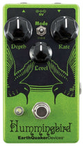 EarthQuaker Devices Hummingbird V4 tremolo pedal - front top view, green enclosure