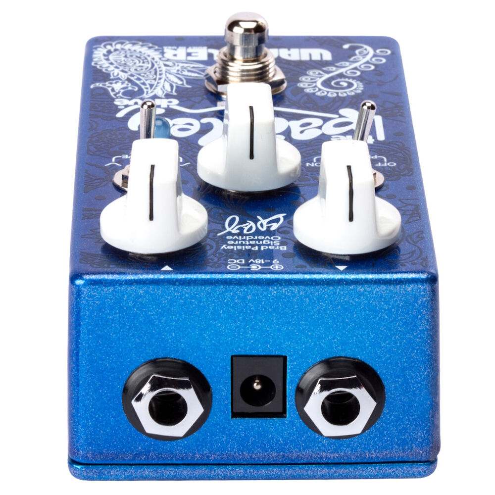 Wampler Paisley Drive — front view showing Volume, Tone, Gain controls and Brad Paisley signature