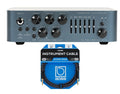 Darkglass Alpha Omega 500 bass amp head with included Boss instrument cable - front view