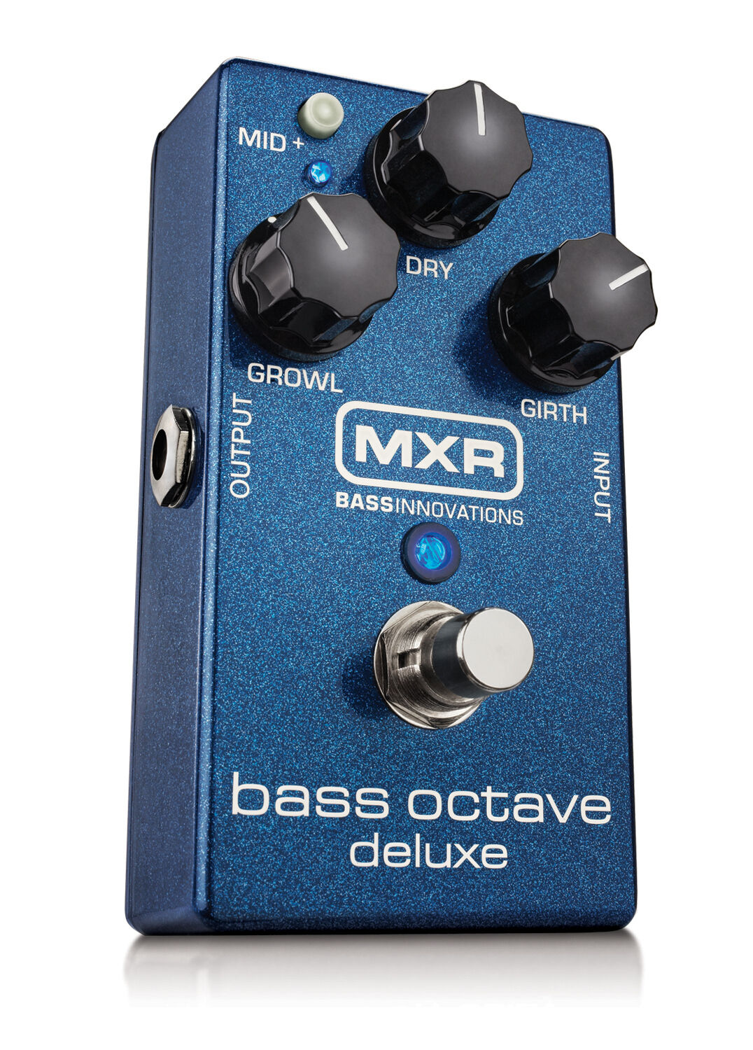 MXR M288 Bass Octave Deluxe pedal - blue enclosure top control view