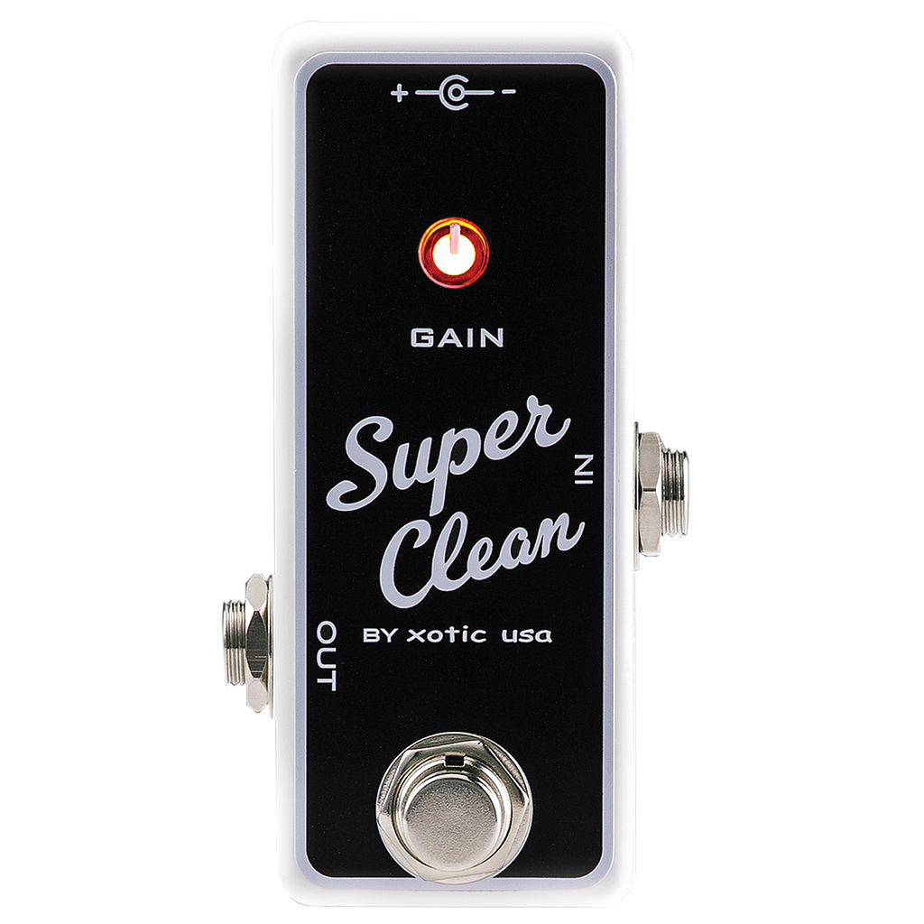 Xotic SCB Super Clean Buffer pedal — black enclosure front view