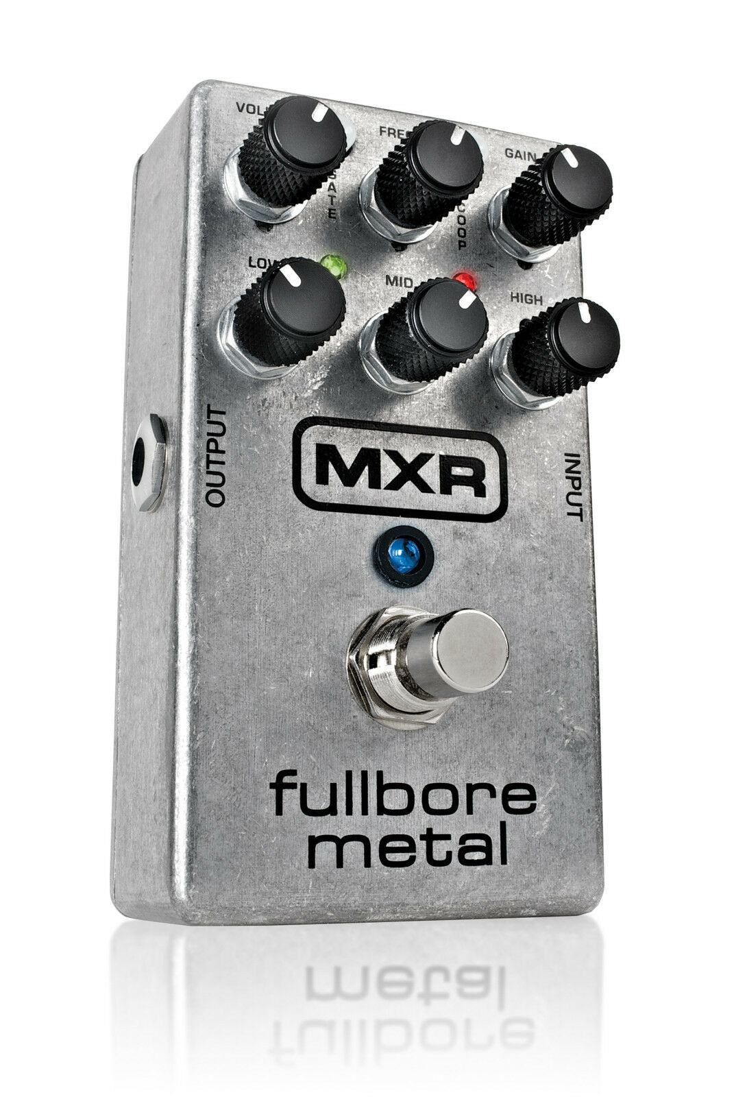 MXR M116 Fullbore Metal silver distortion guitar pedal top view