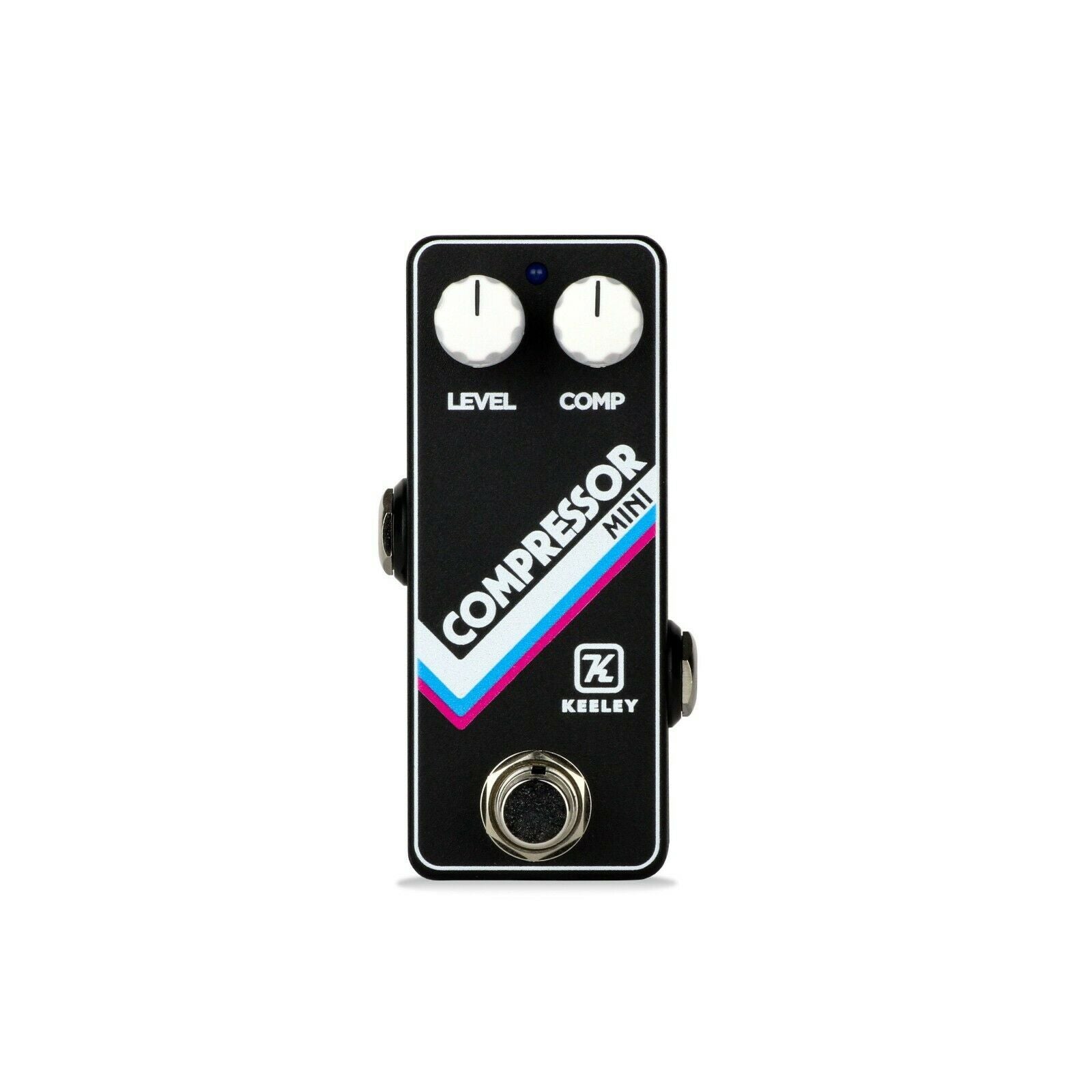 Keeley Compressor Mini pedal — black enclosure, level and comp knobs, front view