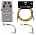 Fender Engager Boost guitar pedal in silver with included cables