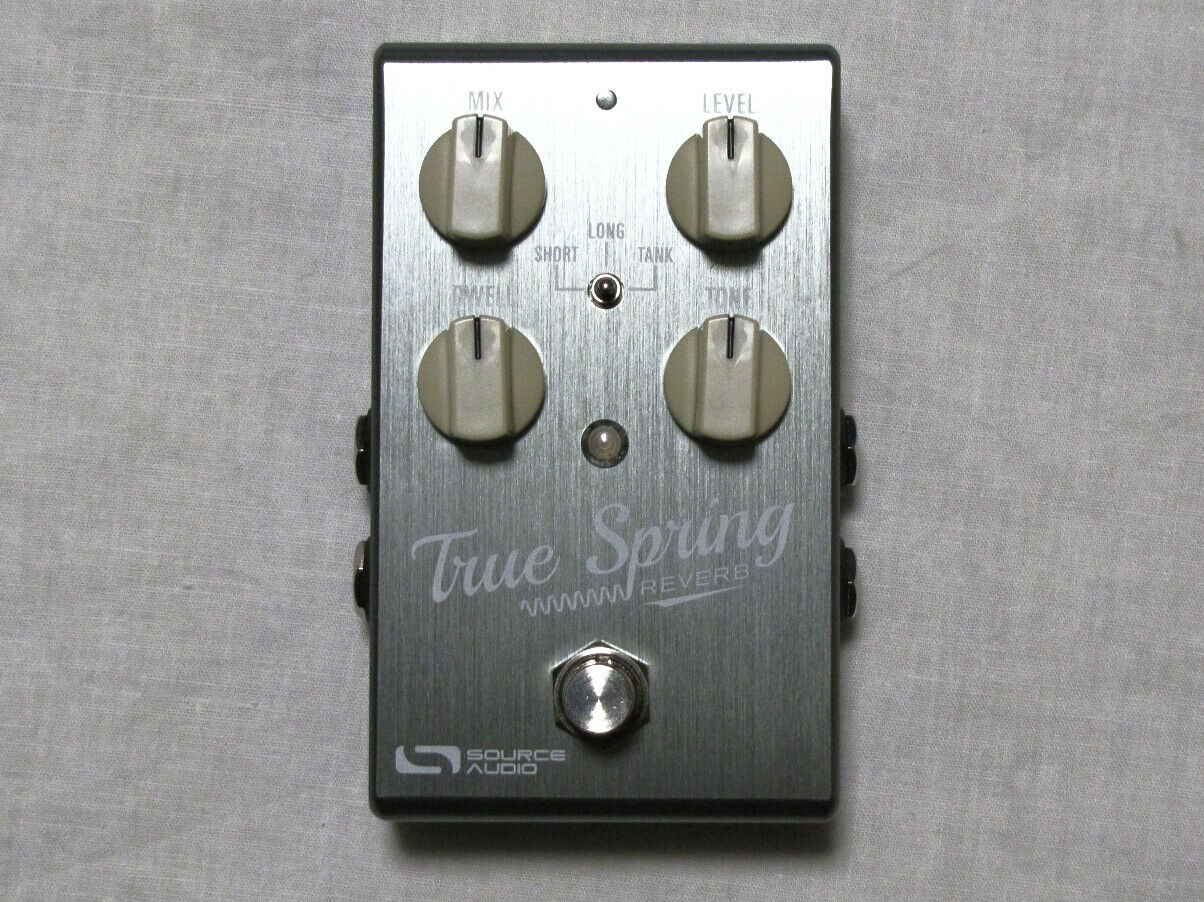 Source Audio SA247 True Spring Reverb pedal — silver brushed aluminum top with four knobs