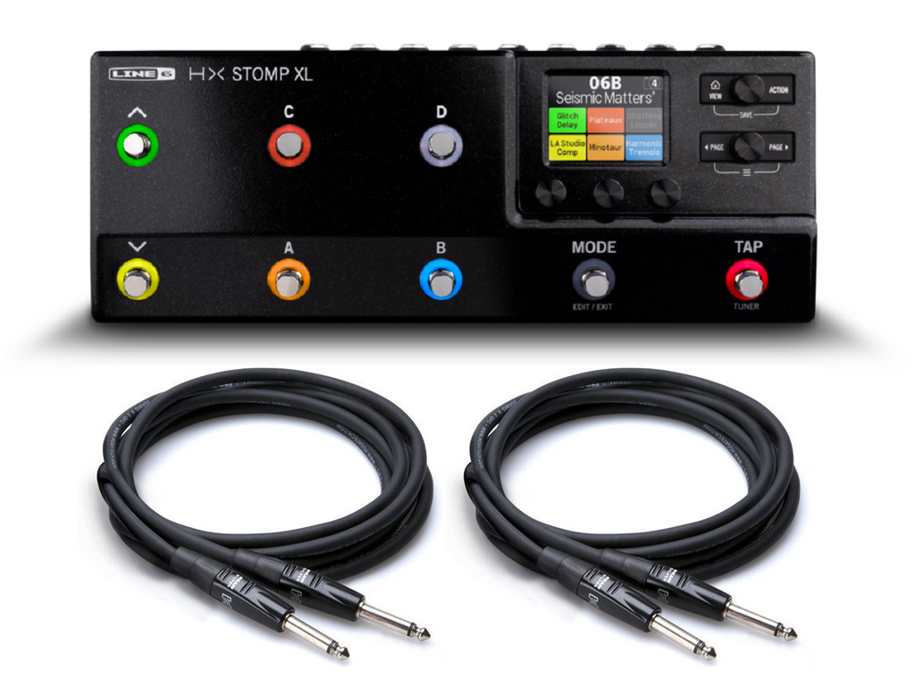 New Line 6 HX Stomp XL multi-effects processor front panel with eight footswitches