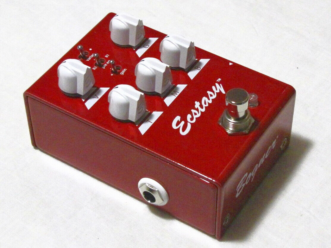 Bogner Ecstasy Red Mini overdrive pedal - front bottom left side view