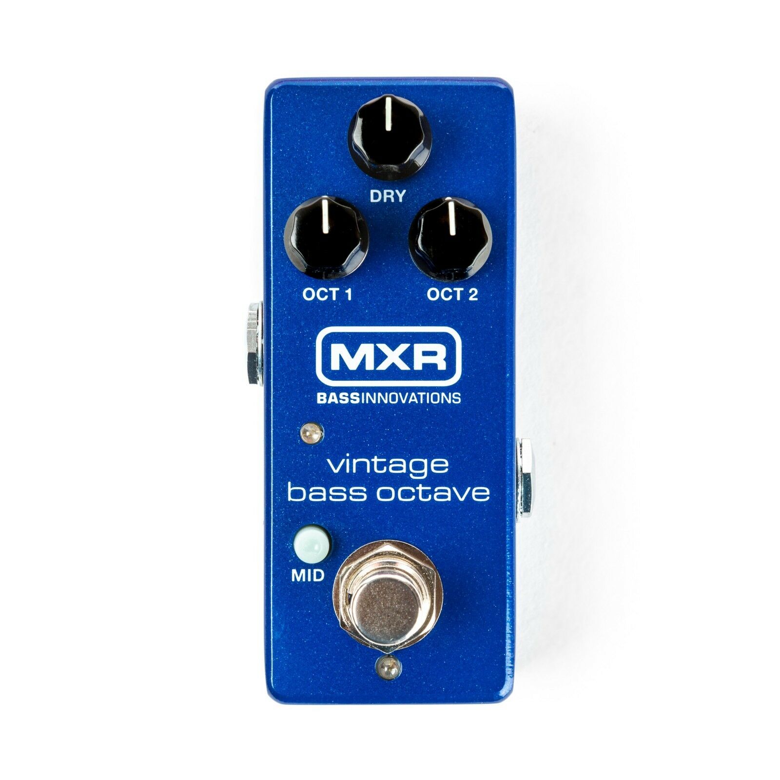 MXR M280 Vintage Bass Octave — top view showing Dry, Oct 1, Oct 2 knobs