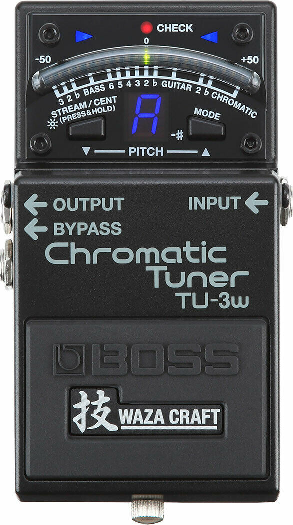 Boss TU-3W Waza Craft chromatic tuner pedal front view