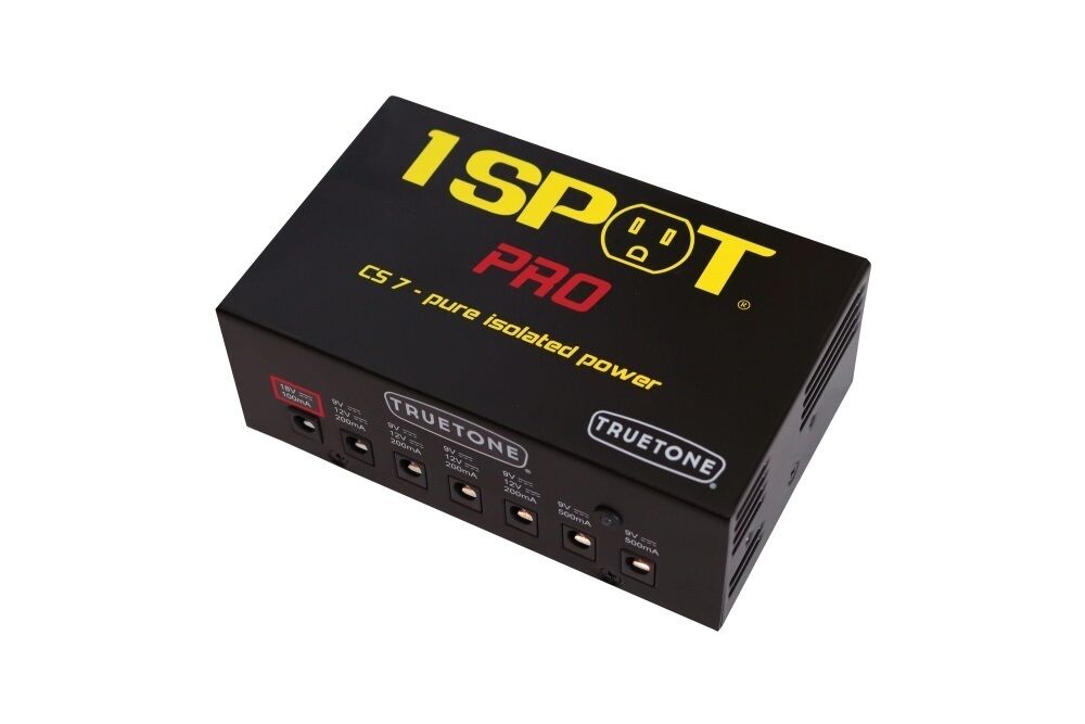 Truetone 1 Spot Pro CS7 black isolated pedalboard power supply with 7 outputs