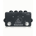 One Control Tri-Loop switcher — black true bypass loop switcher pedal, top view