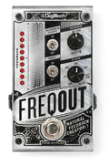 DigiTech FreqOut Natural Feedback Creator pedal — front view, brushed silver chassis