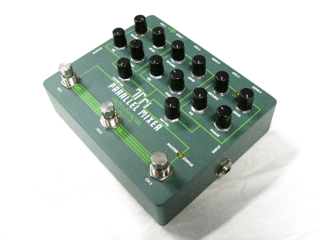 EHX Electro-Harmonix Tri Parallel Mixer — rear panel showing I/O jacks